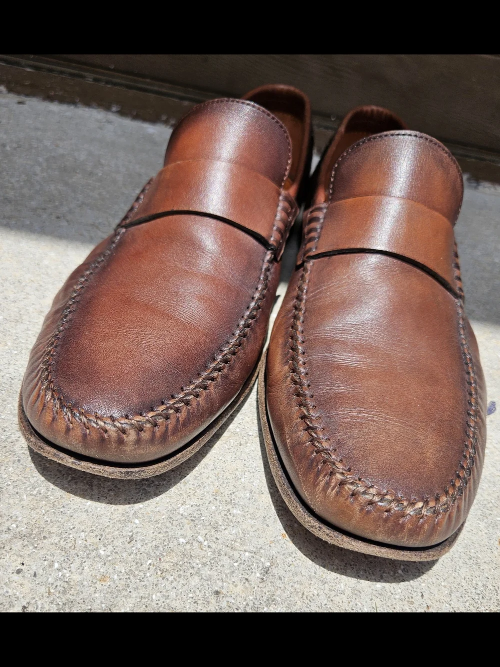 Santoni Mens Paine Plain Strap Loafer 62566 02 Brown Size 11.5 D Made in Italy
